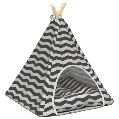  Kiskedvenc teepee párnával Fehér és Szürke 50 x 50 x 60 cm