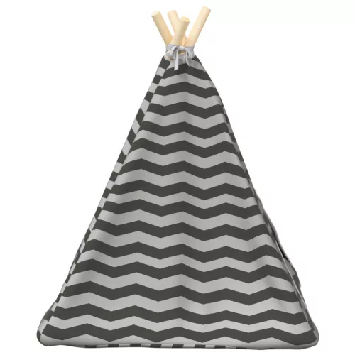  Kiskedvenc teepee párnával Fehér és Szürke 50 x 50 x 60 cm