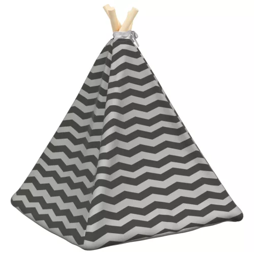  Kiskedvenc teepee párnával Fehér és Szürke 50 x 50 x 60 cm