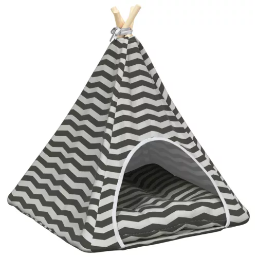  Kiskedvenc teepee párnával Fehér és Szürke 60 x 60 x 70 cm