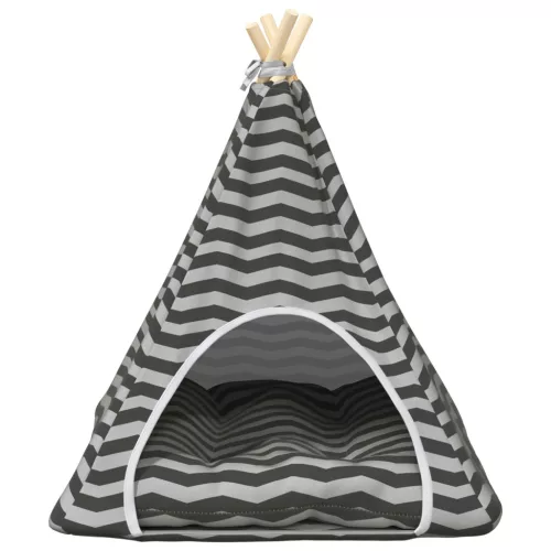  Kiskedvenc teepee párnával Fehér és Szürke 60 x 60 x 70 cm