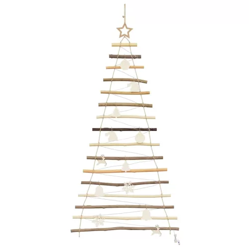  Karácsonyfa 80 LED-del Természetes 150 cm tömör kőrisfa