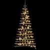 Karácsonyfa 80 LED-del Természetes 150 cm tömör kőrisfa