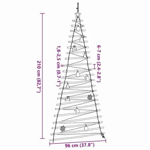  Karácsonyfa 130 LED-del Természetes 210 cm tömör kőrisfa