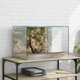    Hüllő és Kétéltű Élőhelyek tárolóval Fehér 60 x 40 x 40 cm Üveg