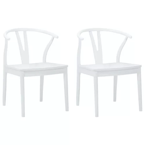 Étkezőszék 2 pcs Fehér és Fehér Tömör Gumi Fa