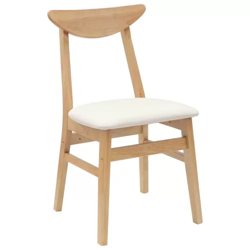  Étkező Székek 2 pcs Természetes 42 x 47.5 x 81 cm Tömör Gumi Fa
