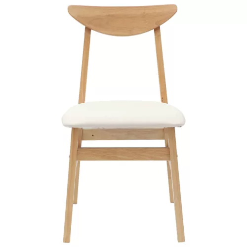  Étkező Székek 2 pcs Természetes 42 x 47.5 x 81 cm Tömör Gumi Fa