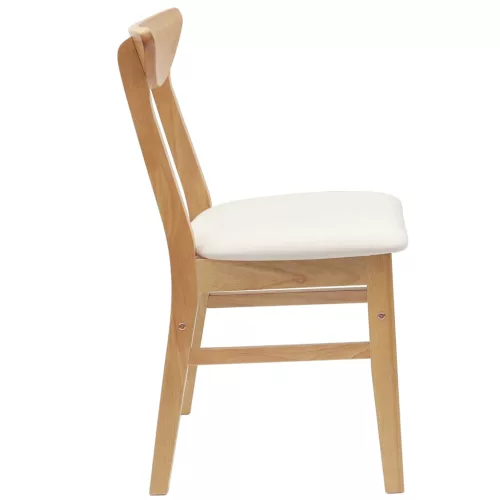  Étkező Székek 2 pcs Természetes 42 x 47.5 x 81 cm Tömör Gumi Fa