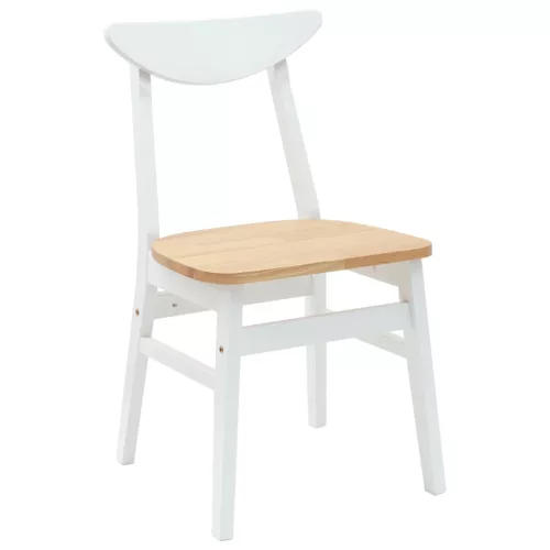  Étkező Székek 2 pcs Fehér 42 x 47.5 x 81 cm Tömör Gumi Fa