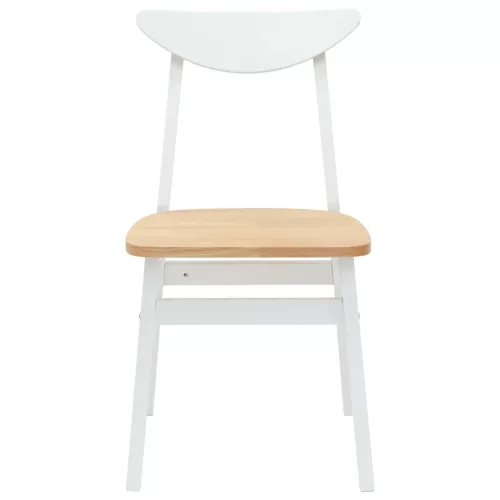  Étkező Székek 2 pcs Fehér 42 x 47.5 x 81 cm Tömör Gumi Fa