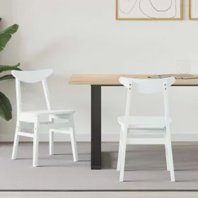    Étkező Székek 2 pcs Fehér 42 x 47.5 x 81 cm Tömör Gumi Fa
