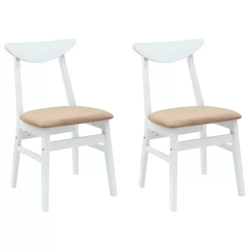  Étkező Székek 2 pcs Fehér 42 x 47.5 x 81 cm Tömör Gumi Fa