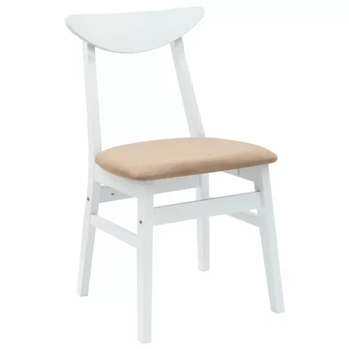  Étkező Székek 2 pcs Fehér 42 x 47.5 x 81 cm Tömör Gumi Fa