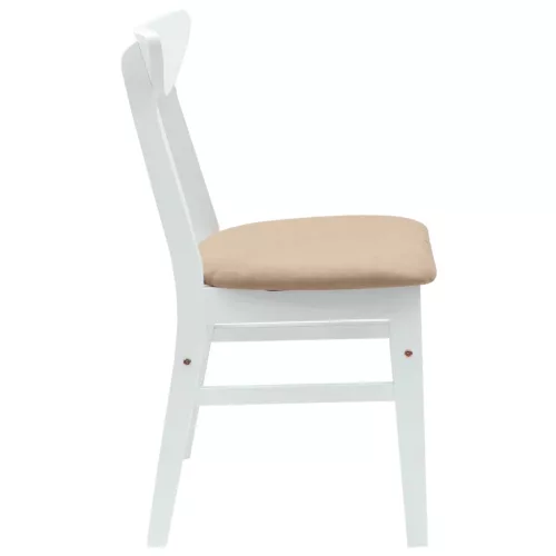 Étkező Székek 2 pcs Fehér 42 x 47.5 x 81 cm Tömör Gumi Fa
