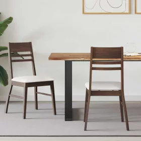    Étkező Székek 2 pcs Világos Barna 43 x 54 x 89 cm Tömör Gumi Fa