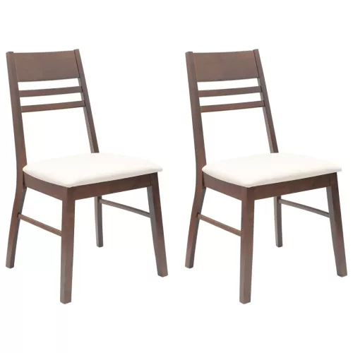  Étkező Székek 2 pcs Világos Barna 43 x 54 x 89 cm Tömör Gumi Fa
