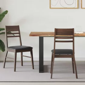    Étkező Székek 2 pcs Világos Barna 43 x 54 x 89 cm Tömör Gumi Fa