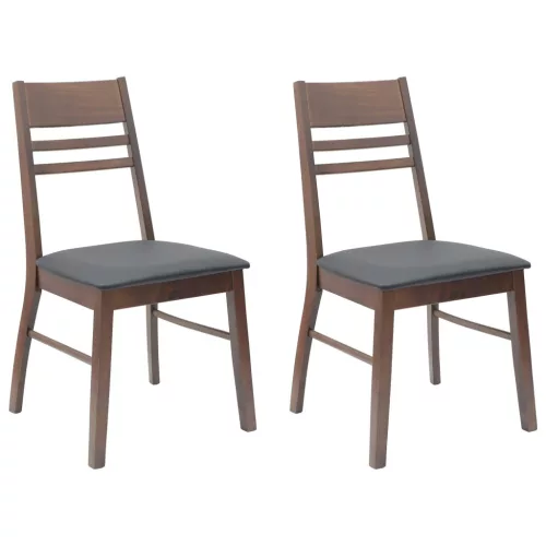  Étkező Székek 2 pcs Világos Barna 43 x 54 x 89 cm Tömör Gumi Fa