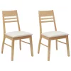  Étkező Székek 2 pcs Természetes 43 x 54 x 89 cm Tömör Gumi Fa