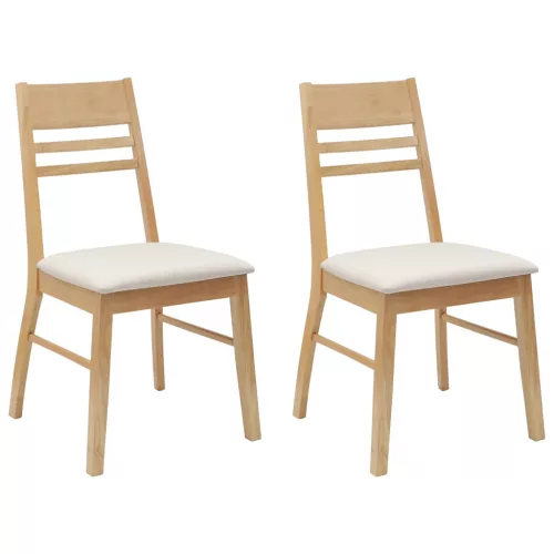  Étkező Székek 2 pcs Természetes 43 x 54 x 89 cm Tömör Gumi Fa