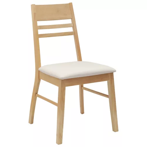  Étkező Székek 2 pcs Természetes 43 x 54 x 89 cm Tömör Gumi Fa