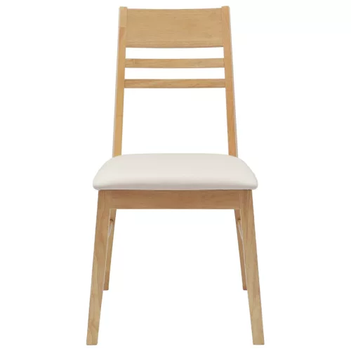  Étkező Székek 2 pcs Természetes 43 x 54 x 89 cm Tömör Gumi Fa