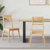  Étkező Székek 2 pcs Természetes 43 x 54 x 89 cm Tömör Gumi Fa