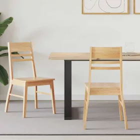    Étkező Székek 2 pcs Természetes 43 x 54 x 89 cm Tömör Gumi Fa