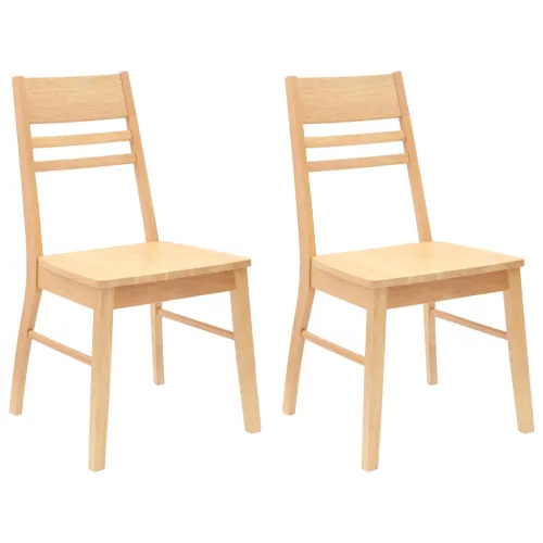  Étkező Székek 2 pcs Természetes 43 x 54 x 89 cm Tömör Gumi Fa