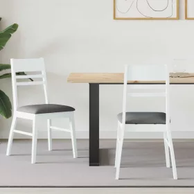    Étkező Székek 2 pcs Fehér 43 x 54 x 89 cm Tömör Gumi Fa