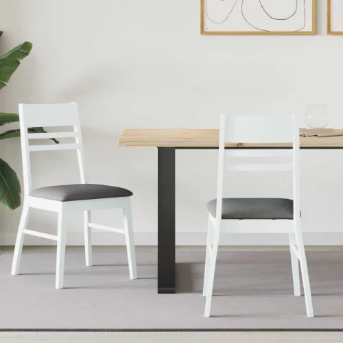  Étkező Székek 2 pcs Fehér 43 x 54 x 89 cm Tömör Gumi Fa