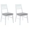  Étkező Székek 2 pcs Fehér 43 x 54 x 89 cm Tömör Gumi Fa