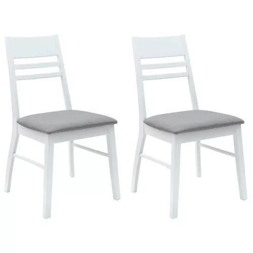  Étkező Székek 2 pcs Fehér 43 x 54 x 89 cm Tömör Gumi Fa