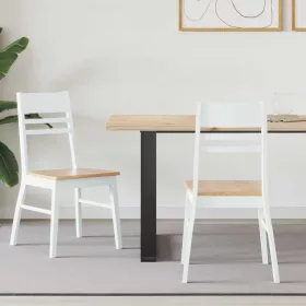    Étkező Székek 2 pcs Fehér 43 x 54 x 89 cm Tömör Gumi Fa