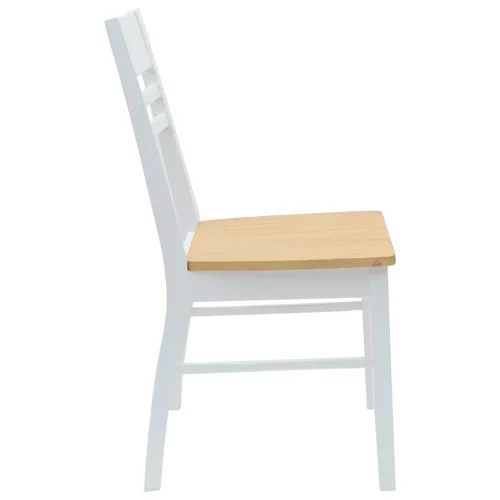  Étkező Székek 2 pcs Fehér 43 x 54 x 89 cm Tömör Gumi Fa
