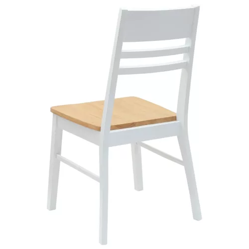 Étkező Székek 2 pcs Fehér 43 x 54 x 89 cm Tömör Gumi Fa