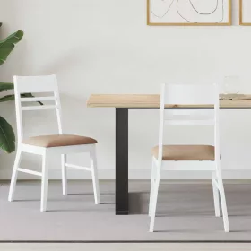    Étkező Székek 2 pcs Fehér 43 x 54 x 89 cm Tömör Gumi Fa
