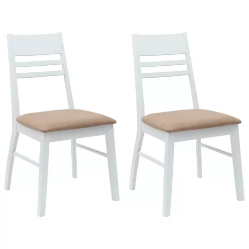  Étkező Székek 2 pcs Fehér 43 x 54 x 89 cm Tömör Gumi Fa