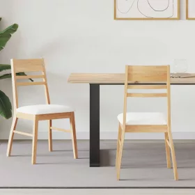    Étkező Székek 2 pcs Természetes 43 x 54 x 89 cm Tömör Gumi Fa