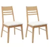  Étkező Székek 2 pcs Természetes 43 x 54 x 89 cm Tömör Gumi Fa