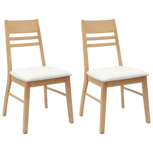  Étkező Székek 2 pcs Természetes 43 x 54 x 89 cm Tömör Gumi Fa