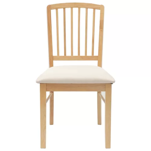  Étkező Székek 2 pcs Természetes 50 x 52,5 x 91 cm Tömör Gumi Fa
