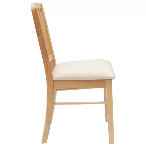  Étkező Székek 2 pcs Természetes 50 x 52,5 x 91 cm Tömör Gumi Fa