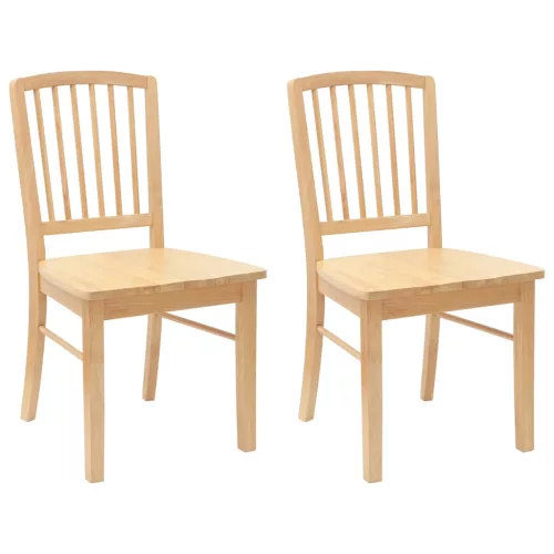 Étkező Székek 2 pcs Természetes 50 x 52,5 x 91 cm Tömör Gumi Fa