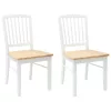  Étkező Székek 2 pcs Fehér 50 x 52,5 x 91 cm Tömör Gumi Fa