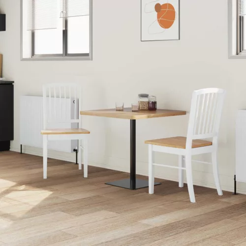  Étkező Székek 2 pcs Fehér 50 x 52,5 x 91 cm Tömör Gumi Fa