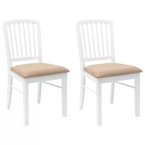  Étkező Székek 2 pcs Fehér 50 x 52,5 x 91 cm Tömör Gumi Fa