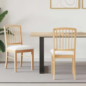    Étkező Székek 2 pcs Természetes 50 x 52,5 x 91 cm Tömör Gumi Fa