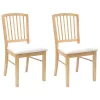  Étkező Székek 2 pcs Természetes 50 x 52,5 x 91 cm Tömör Gumi Fa